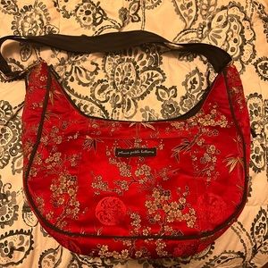 Petunia Pickle Bottom Diaper Bag Red Asian Silk